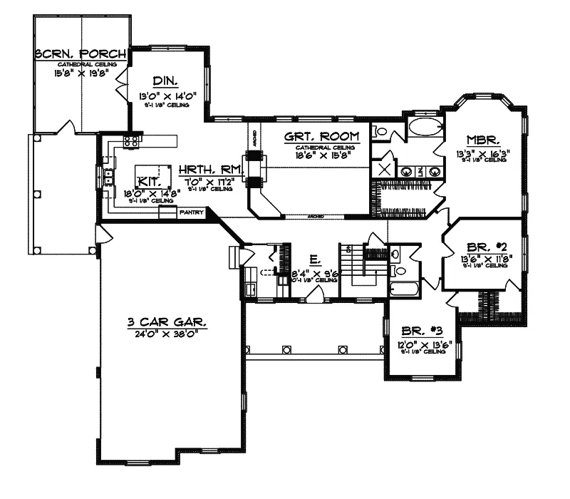 Craftsman House Plan First Floor - Goldthwaite Luxury Home 051S-0066 - Search House Plans and More