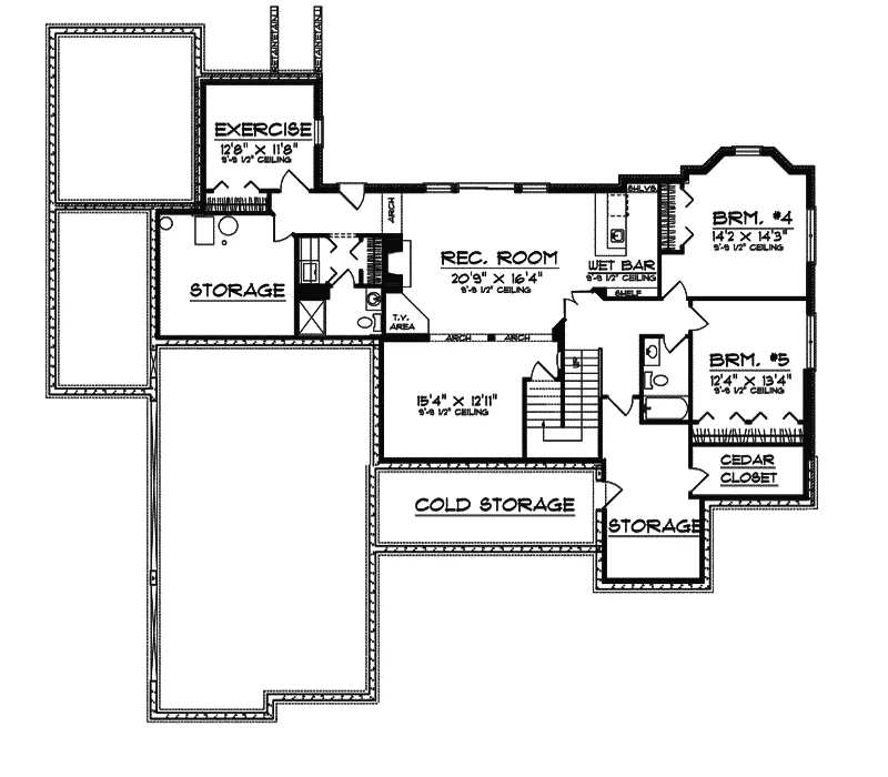 Craftsman House Plan Lower Level Floor - Goldthwaite Luxury Home 051S-0066 - Search House Plans and More
