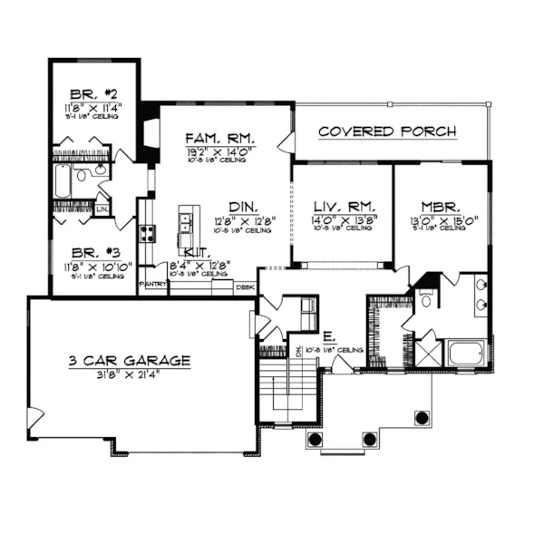 Adobe House Plans & Southwestern Home Design First Floor - Columbiana Luxury Home 051S-0067 - Search House Plans and More