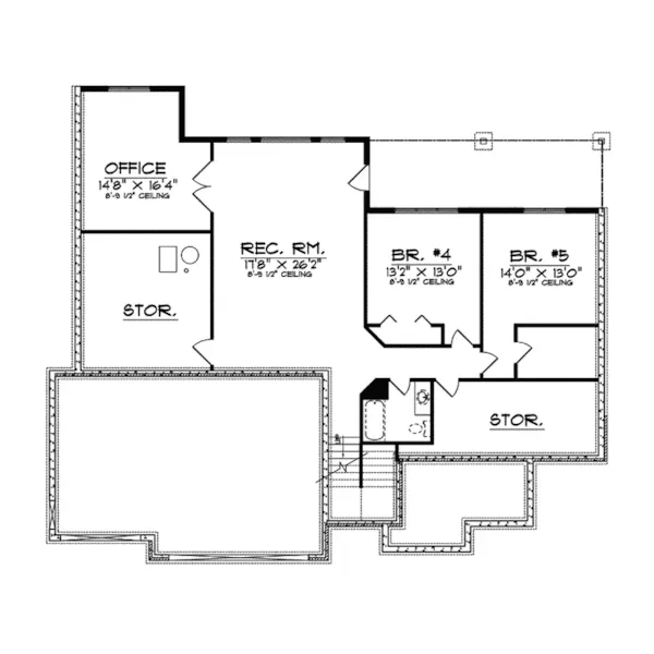 Adobe House Plans & Southwestern Home Design Lower Level Floor - Columbiana Luxury Home 051S-0067 - Search House Plans and More