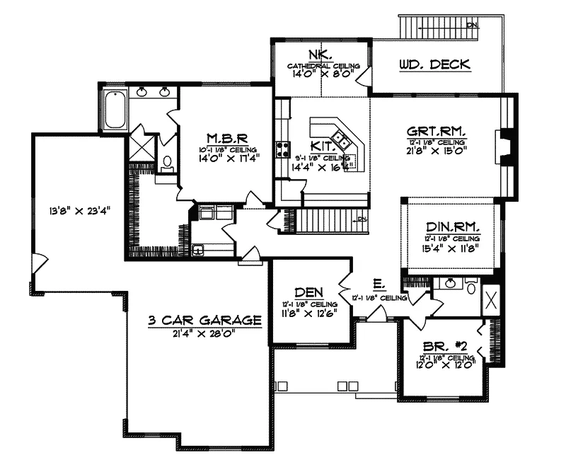 Ranch House Plan First Floor - Rafferty Luxury Ranch Home 051S-0068 - Shop House Plans and More
