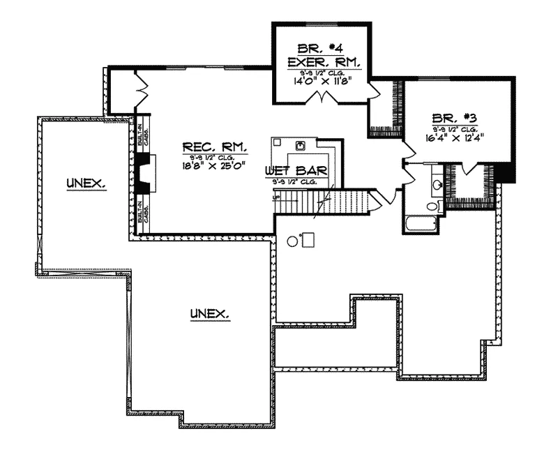 Country House Plan Lower Level Floor - Rafferty Luxury Ranch Home 051S-0068 - Shop House Plans and More