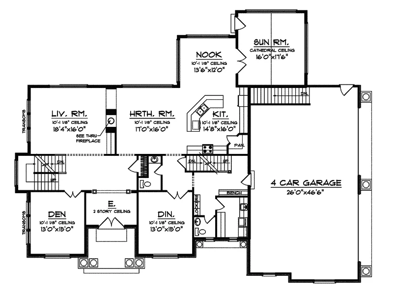 Traditional House Plan First Floor - Middle Grove Shingle Luxury Home 051S-0073 - Shop House Plans and More