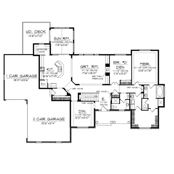 Country House Plan First Floor - Donato Craftsman Country Home 051S-0076 - Search House Plans and More