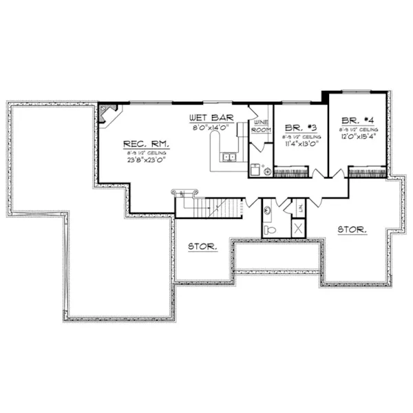 Country House Plan Lower Level Floor - Donato Craftsman Country Home 051S-0076 - Search House Plans and More