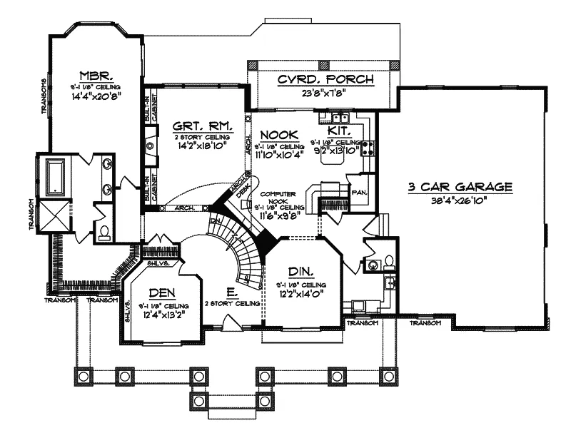 Traditional House Plan First Floor - Ansbach Traditional Home 051S-0077 - Search House Plans and More