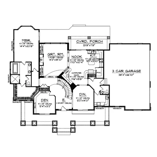 Traditional House Plan First Floor - Ansbach Traditional Home 051S-0077 - Search House Plans and More