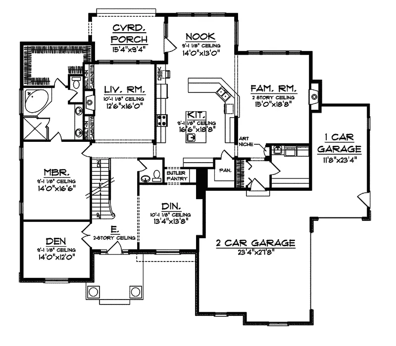 Traditional House Plan First Floor - Chiswell Luxury Home 051S-0078 - Search House Plans and More