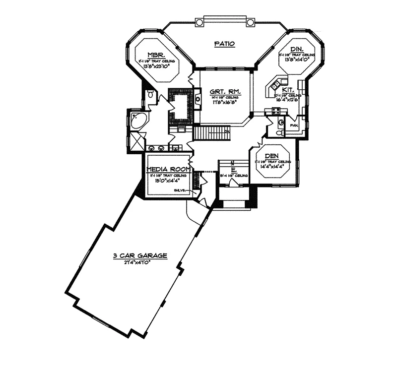 Contemporary House Plan First Floor - Mangrove Manor Luxury Home 051S-0080 - Shop House Plans and More