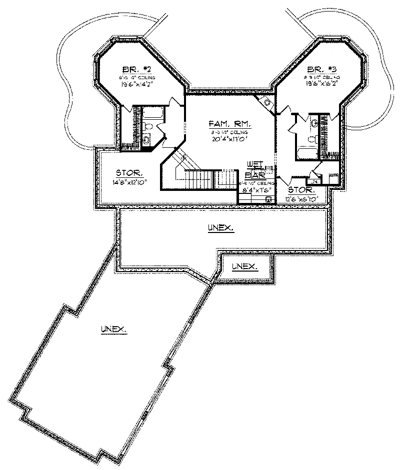 Contemporary House Plan Lower Level Floor - Mangrove Manor Luxury Home 051S-0080 - Shop House Plans and More