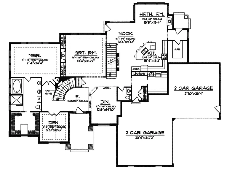Southern House Plan First Floor - Irving Luxury Home 051S-0082 - Search House Plans and More