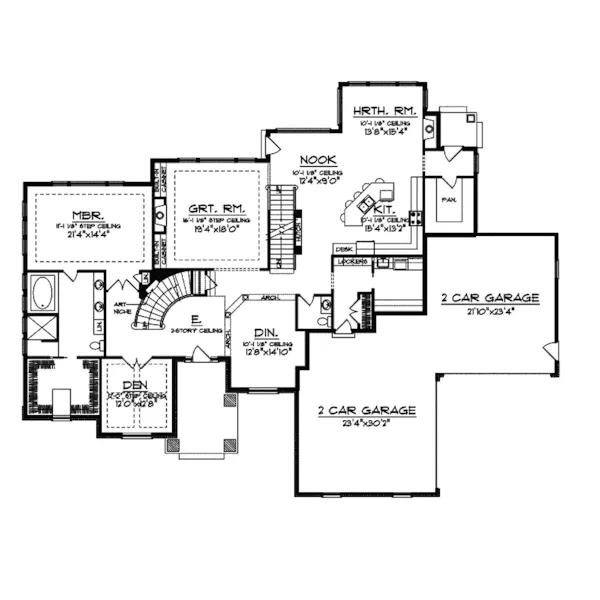 Southern House Plan First Floor - Irving Luxury Home 051S-0082 - Search House Plans and More