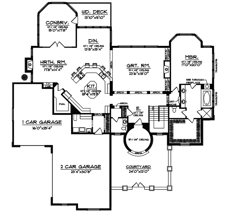 Vacation House Plan First Floor - Milano Place European Home 051S-0083 - Shop House Plans and More