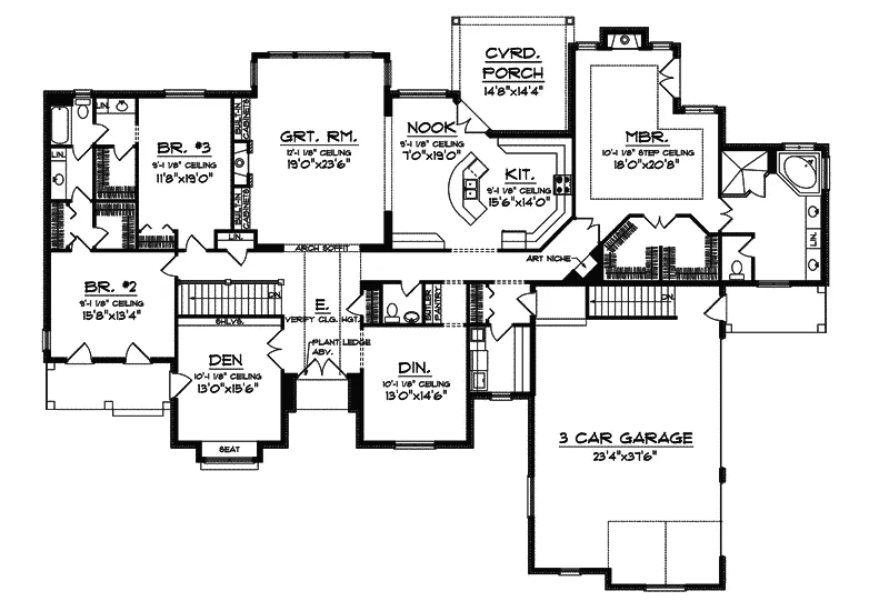Cabin & Cottage House Plan First Floor - Yolanda Manor Ranch Home 051S-0086 - Shop House Plans and More