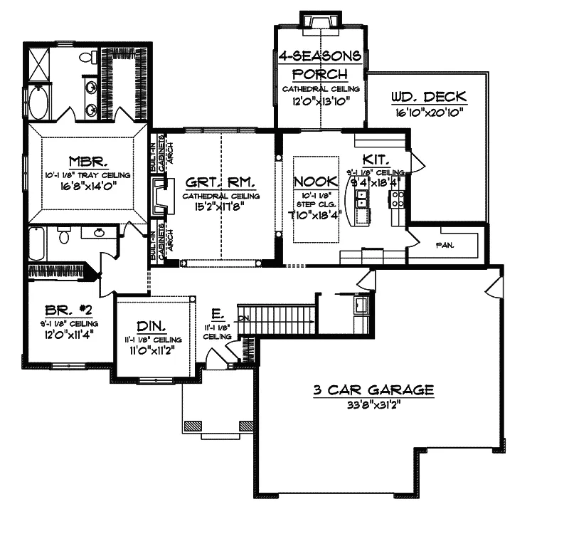 Traditional House Plan First Floor - Sweeney Bluff Luxury Home 051S-0087 - Shop House Plans and More