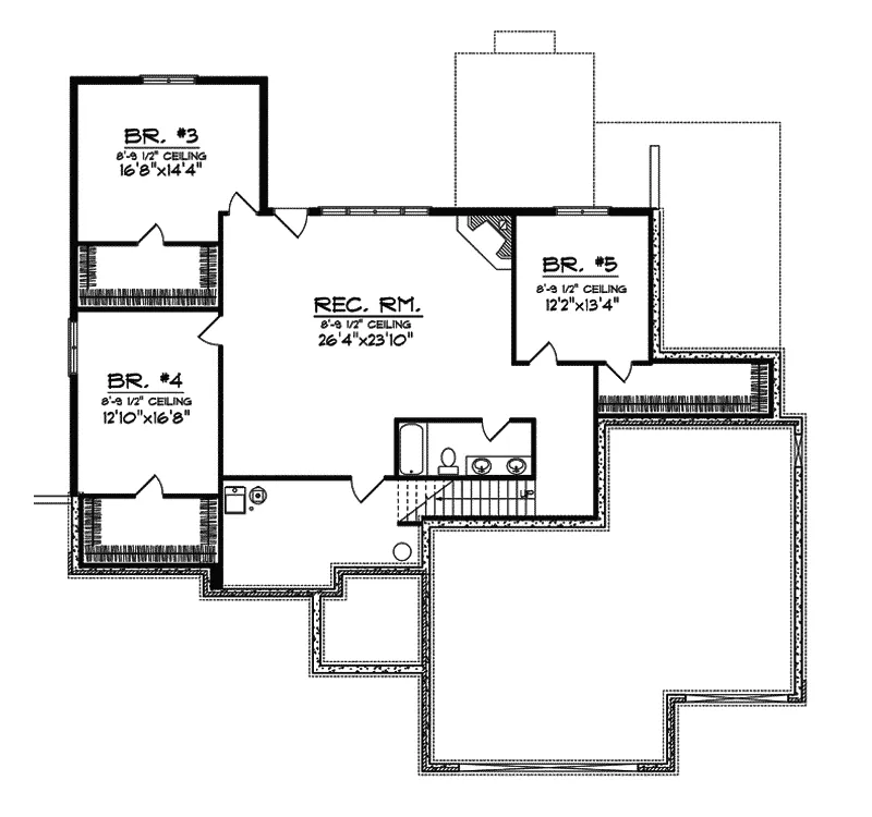 Traditional House Plan Lower Level Floor - Sweeney Bluff Luxury Home 051S-0087 - Shop House Plans and More