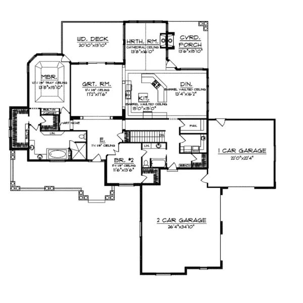 Craftsman House Plan First Floor - Gatesworth Manor Craftsman Home 051S-0089 - Search House Plans and More