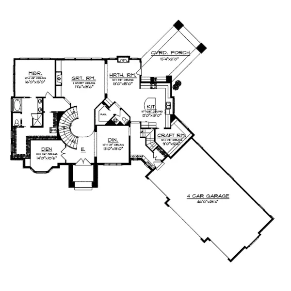 European House Plan First Floor - Mansionhill Luxury Home 051S-0096 - Shop House Plans and More