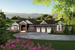 Traditional House Plan Front of Home - Bonhomme Luxury Ranch Home 051S-0098 - Search House Plans and More