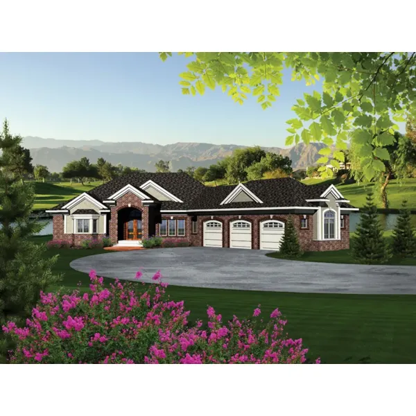 Ranch House Plan Front of Home - Bonhomme Luxury Ranch Home 051S-0098 - Search House Plans and More