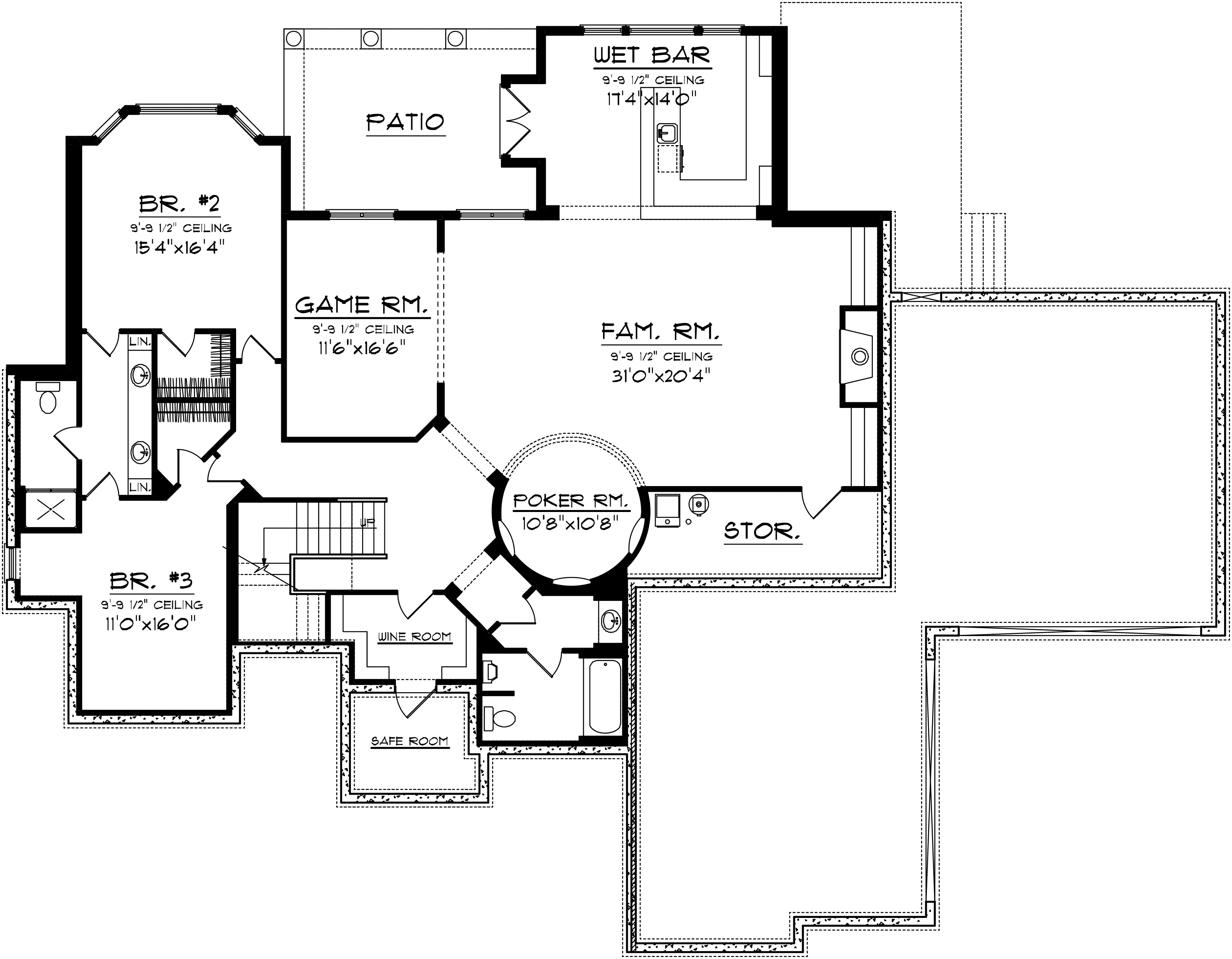 Italian House Plan Lower Level Floor - Delgado Luxury Spanish Home 051S-0101 - Search House Plans and More
