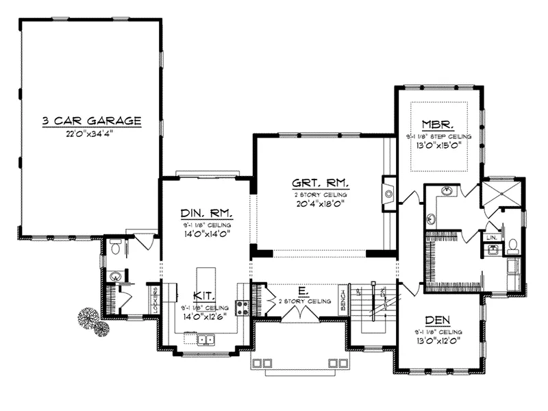 Luxury House Plan First Floor - Lighthouse Way Craftsman Home 051S-0106 - Shop House Plans and More