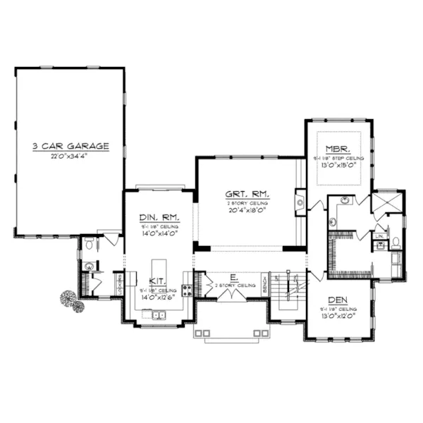 Country French House Plan First Floor - Lighthouse Way Craftsman Home 051S-0106 - Shop House Plans and More