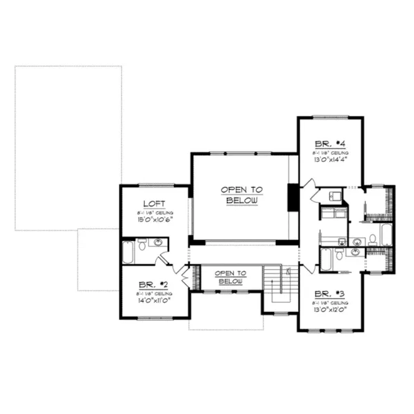 Country French House Plan Second Floor - Lighthouse Way Craftsman Home 051S-0106 - Shop House Plans and More