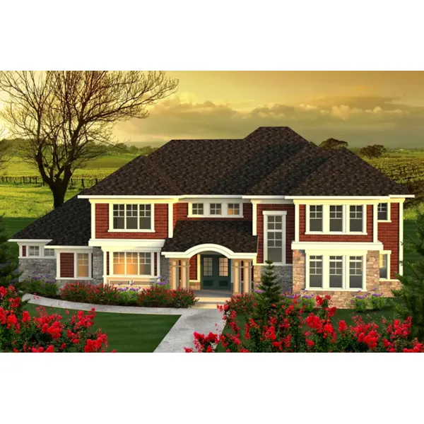 Country French House Plan Front of Home - Lighthouse Way Craftsman Home 051S-0106 - Shop House Plans and More