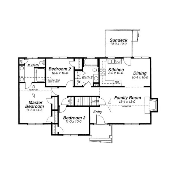 Lowcountry House Plan First Floor - Floweridge Ranch Home 052D-0001 - Search House Plans and More