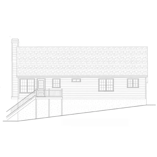 Ranch House Plan Rear Elevation - Pecan Island Raised Ranch Home 052D-0002 - Shop House Plans and More