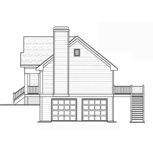 Ranch House Plan Right Elevation - Pecan Island Raised Ranch Home 052D-0002 - Shop House Plans and More