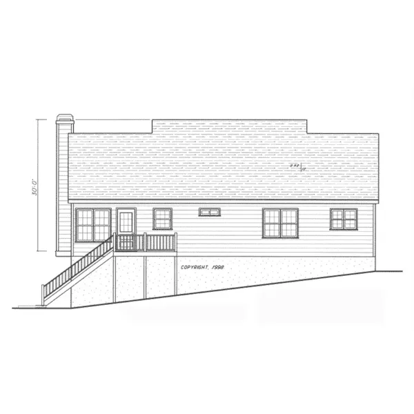 Southern House Plan Rear Elevation - Winterhaven Ranch Home 052D-0003 - Shop House Plans and More