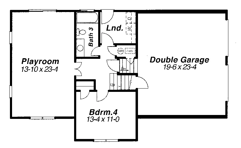 Southern House Plan Lower Level Floor - Woodville Split-Level Home 052D-0004 - Shop House Plans and More