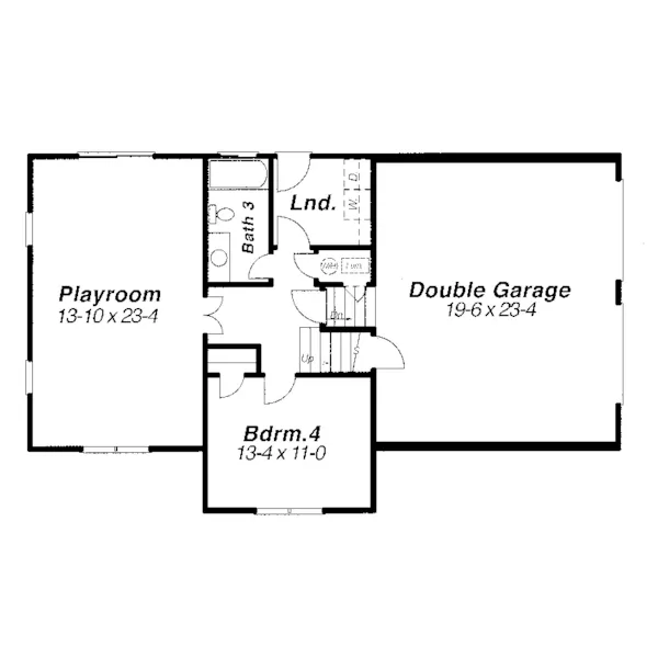 Lowcountry House Plan Lower Level Floor - Woodville Split-Level Home 052D-0004 - Shop House Plans and More