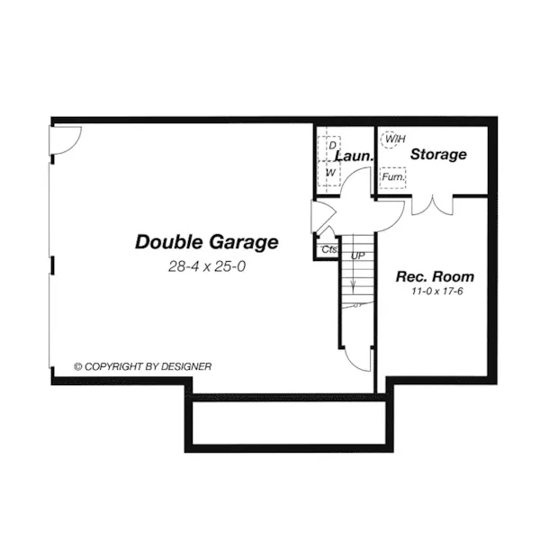 Traditional House Plan Lower Level Floor - Roxbury Run Neoclassical Home 052D-0005 - Shop House Plans and More