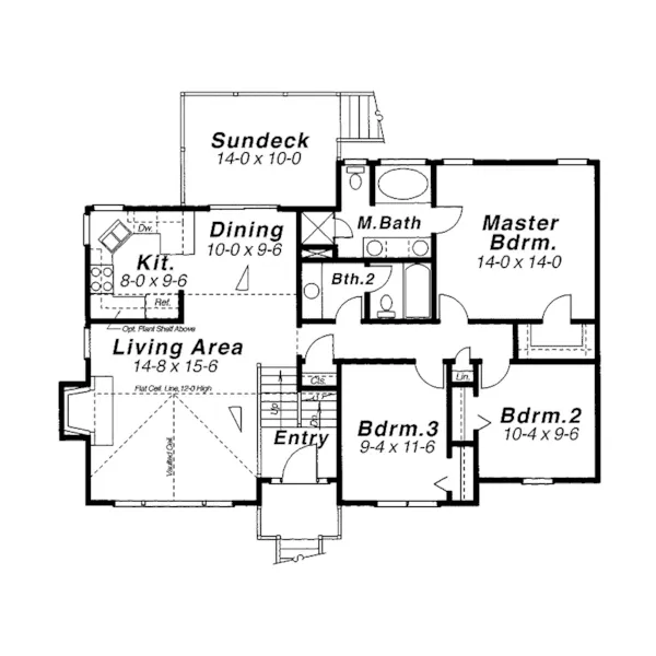 Contemporary House Plan First Floor - Stansberry Split-Level Home 052D-0006 - Shop House Plans and More