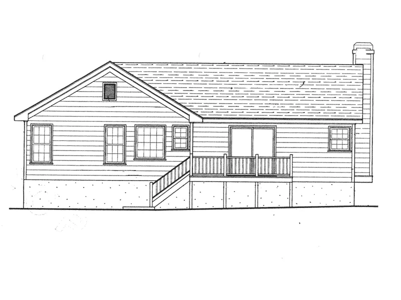 Lowcountry House Plan Rear Elevation - Stansberry Split-Level Home 052D-0006 - Shop House Plans and More