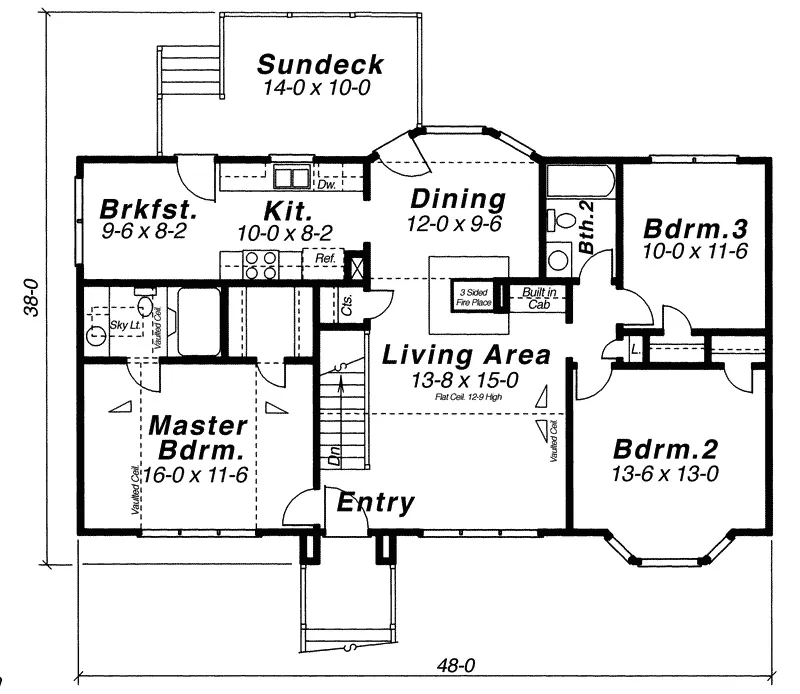 Ranch House Plan First Floor - Sundale Split-Level Home 052D-0008 - Shop House Plans and More