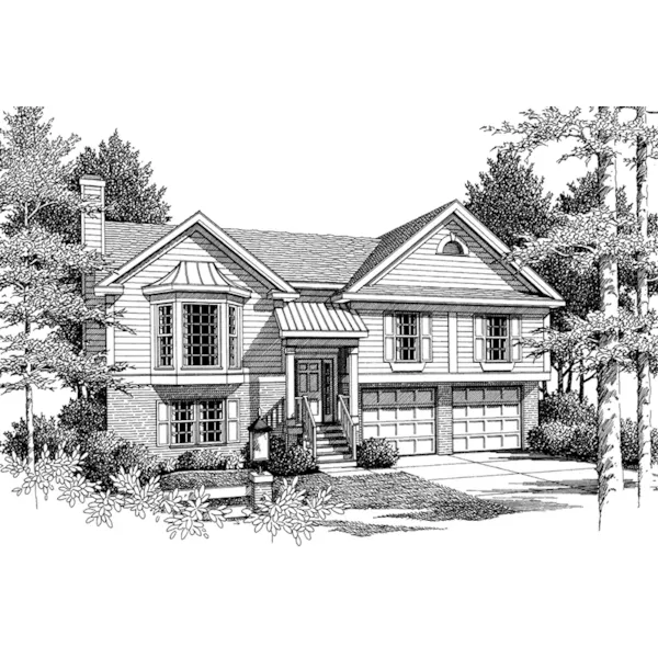 Traditional House Plan Front of Home - Hubbel Ranch Home 052D-0014 - Search House Plans and More