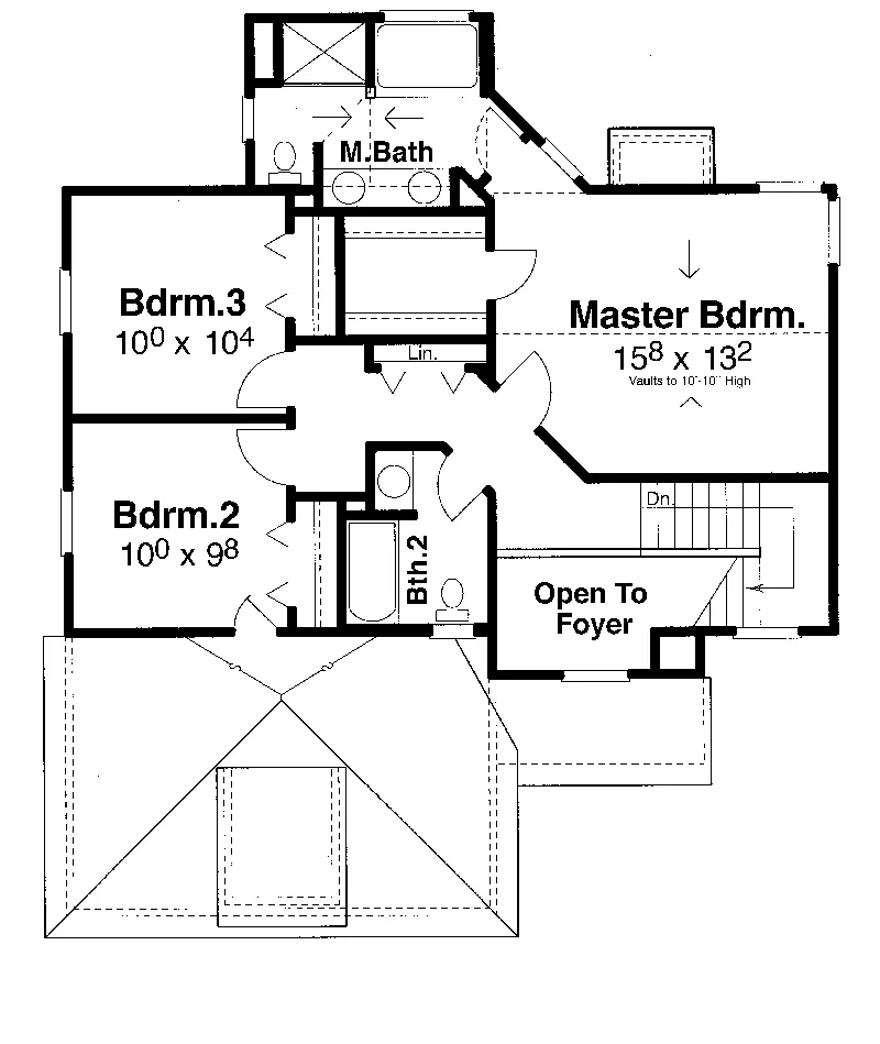 Traditional House Plan Second Floor - Dorne Wood Two-Story Home 052D-0021 - Search House Plans and More