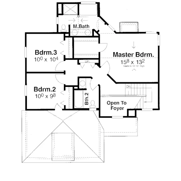 Tudor House Plan Second Floor - Dorne Wood Two-Story Home 052D-0021 - Search House Plans and More