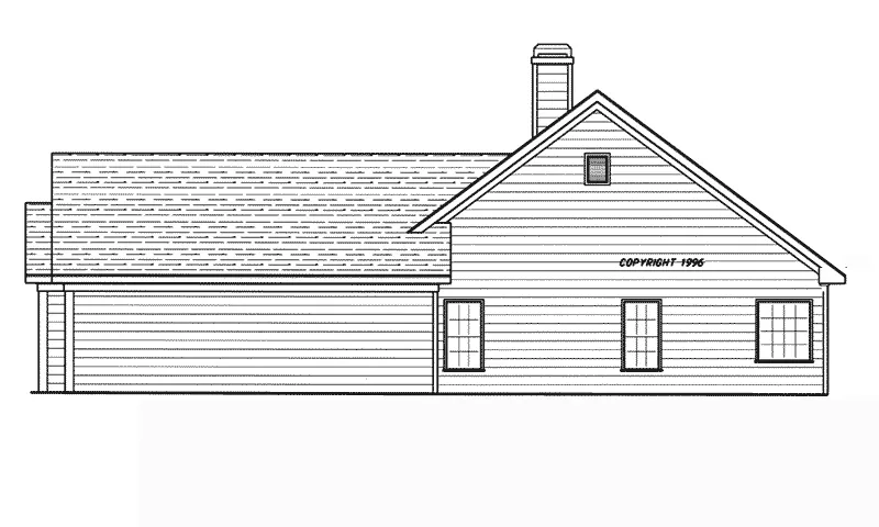 Ranch House Plan Left Elevation - Newton Ridge Country Home 052D-0026 - Shop House Plans and More