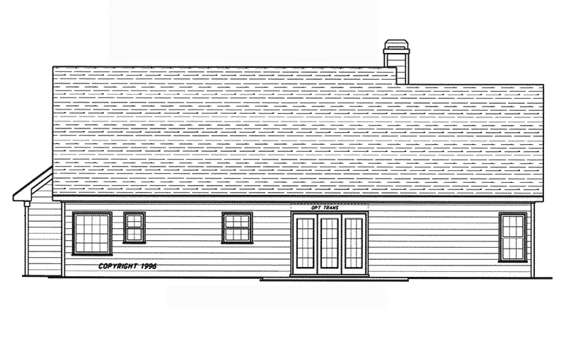 Ranch House Plan Rear Elevation - Newton Ridge Country Home 052D-0026 - Shop House Plans and More