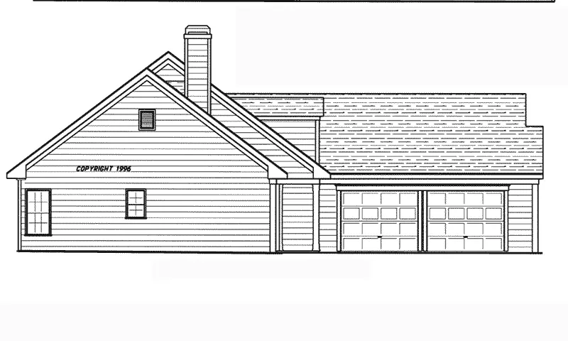 Shingle House Plan Right Elevation - Newton Ridge Country Home 052D-0026 - Shop House Plans and More