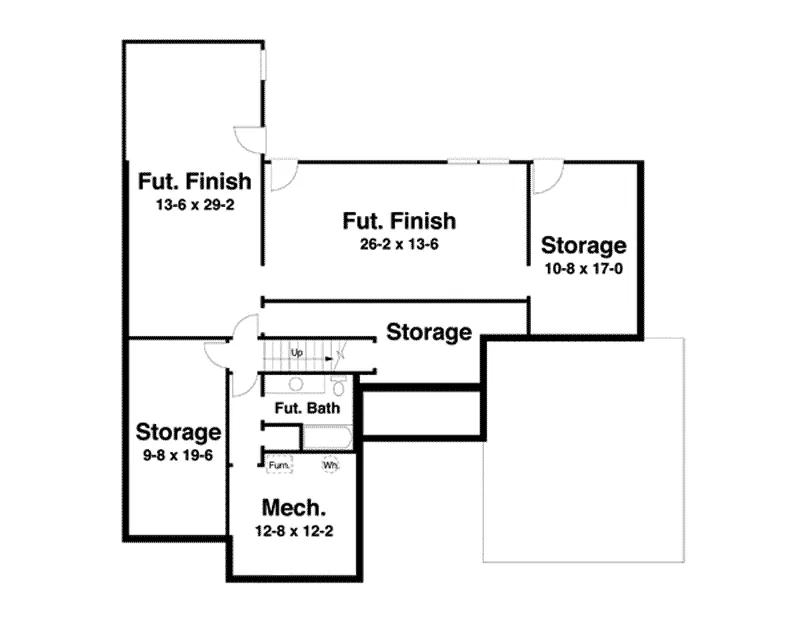 Ranch House Plan Lower Level Floor - Beauchaine Traditional Home 052D-0030 - Search House Plans and More