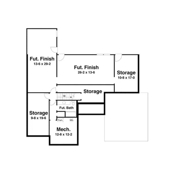 Craftsman House Plan Lower Level Floor - Beauchaine Traditional Home 052D-0030 - Search House Plans and More