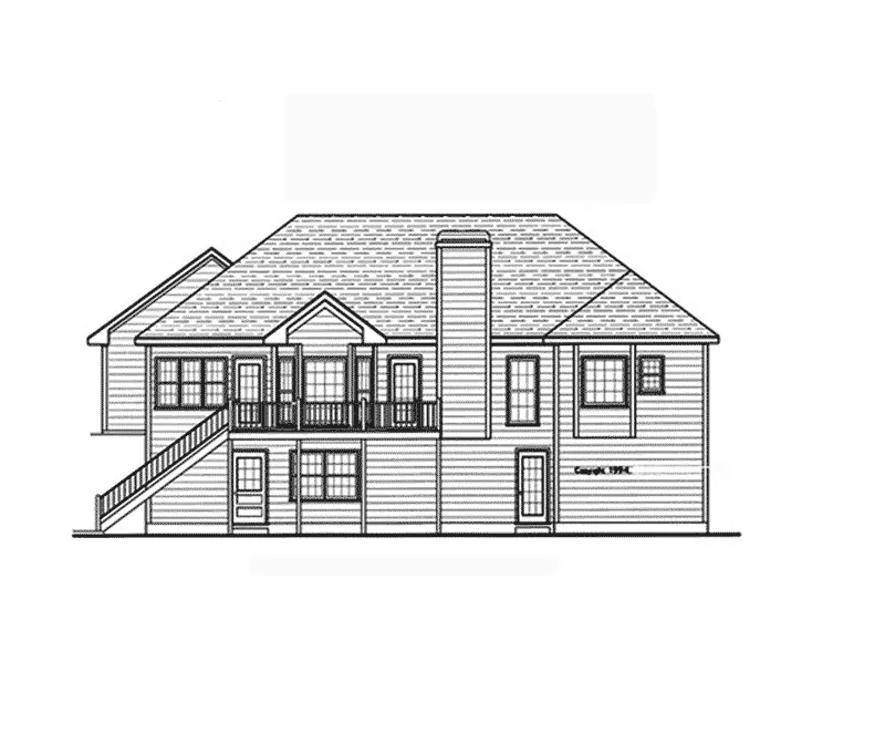 Ranch House Plan Rear Elevation - Beauchaine Traditional Home 052D-0030 - Search House Plans and More