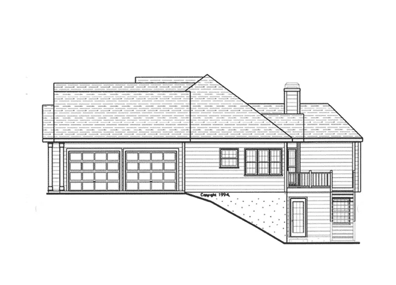 Ranch House Plan Right Elevation - Beauchaine Traditional Home 052D-0030 - Search House Plans and More