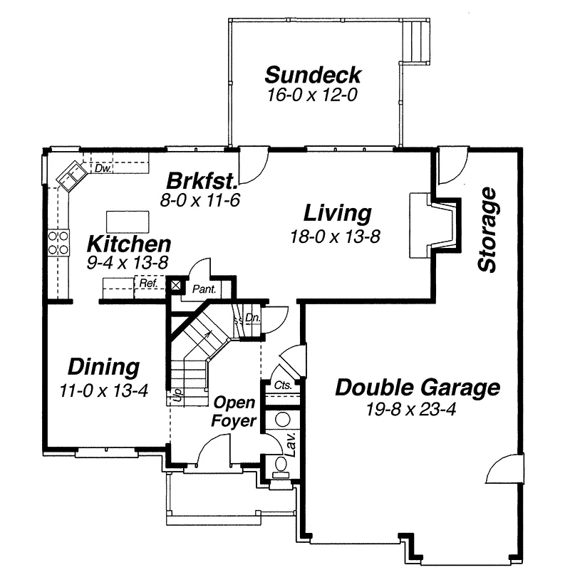 Traditional House Plan First Floor - Ambassador Traditional Home 052D-0040 - Search House Plans and More